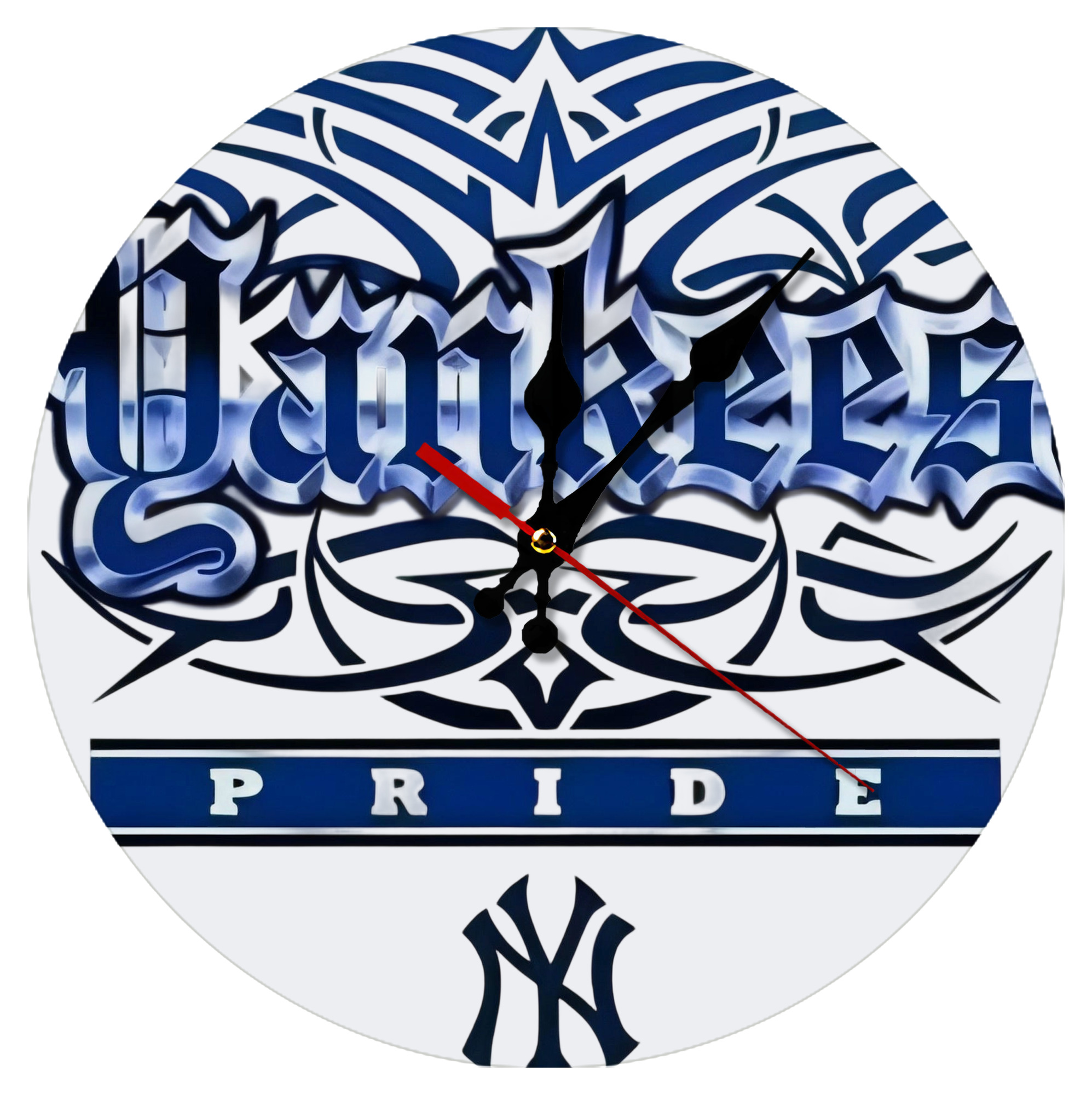 New York Yankees 278 Silent Round Wall Clock – Modern & Stylish DIY Design, Durable Wood Construction, Easy To Install – Perfect For Office, Bedroom, Living Room, And More